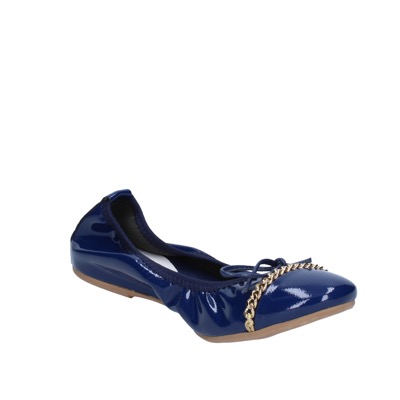 Scarpe Donna CROWN Ballerine Blu Vernice BZ948