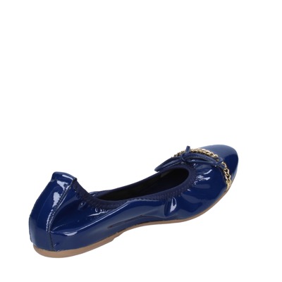 Scarpe Donna CROWN Ballerine Blu Vernice BZ948
