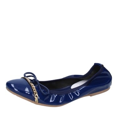 scarpe donna CROWN ballerine blu vernice BZ948