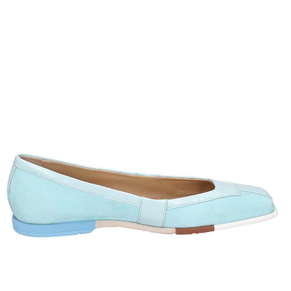 Scarpe Donna FABI Ballerine Celeste Camoscio Vernice EX305