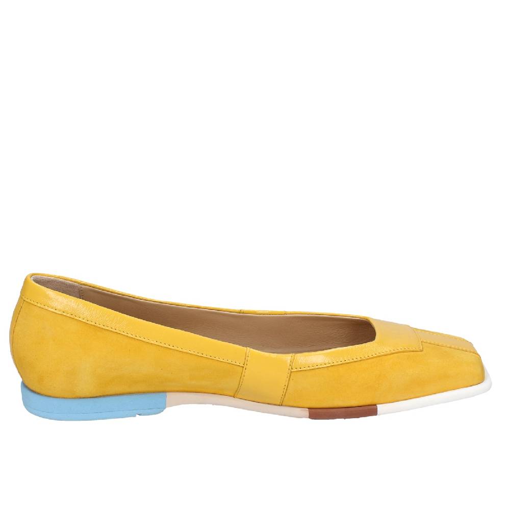 Scarpe Donna FABI Ballerine Giallo Camoscio Vernice EX306