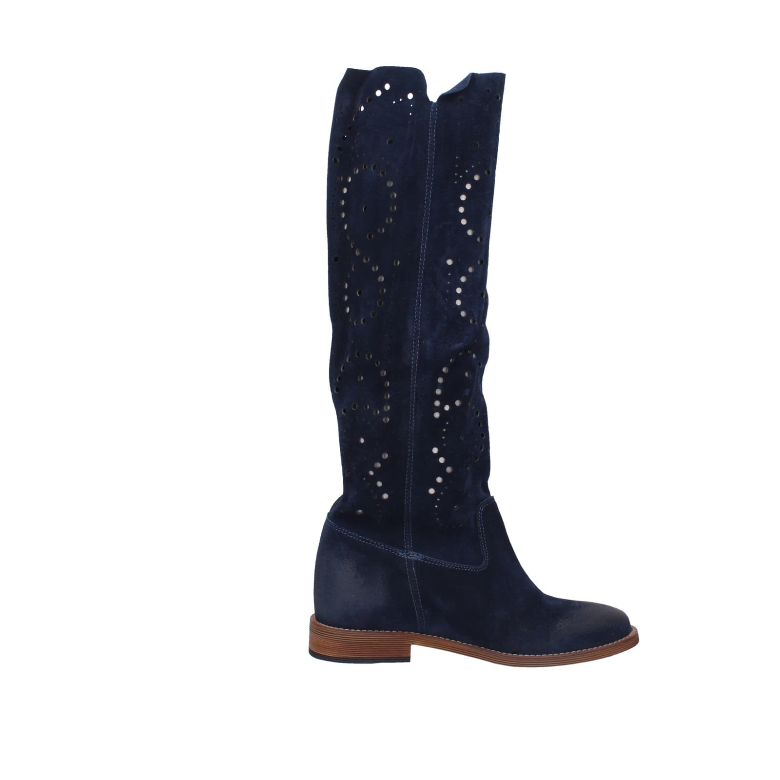 Scarpe Donna GIANNI CRASTO Stivali Blu Camoscio Z16 EZ737