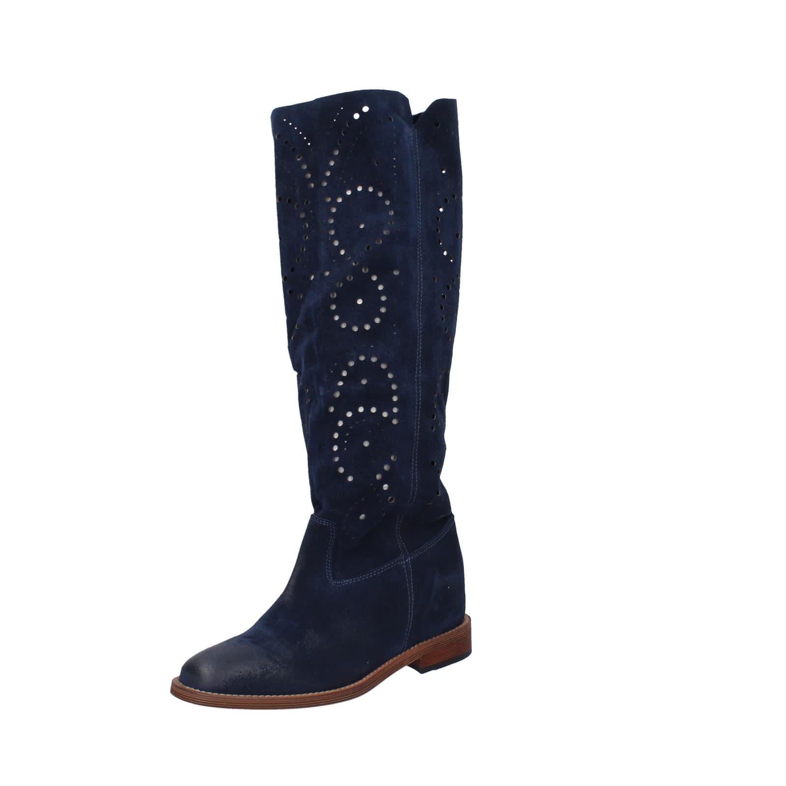 scarpe donna GIANNI CRASTO stivali blu camoscio Z16 EZ737