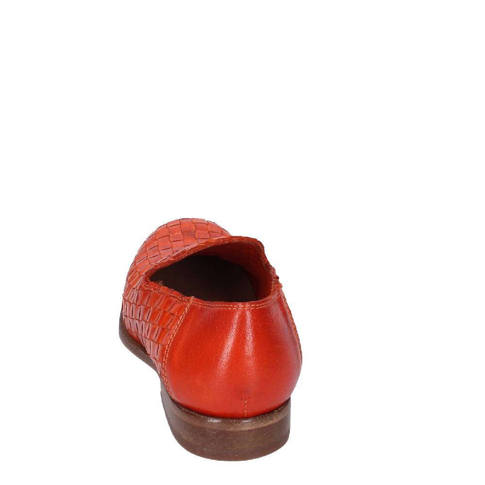 Scarpe Donna MOMA Mocassini Arancione Pelle Marrone 39410F VINTAGE EX498
