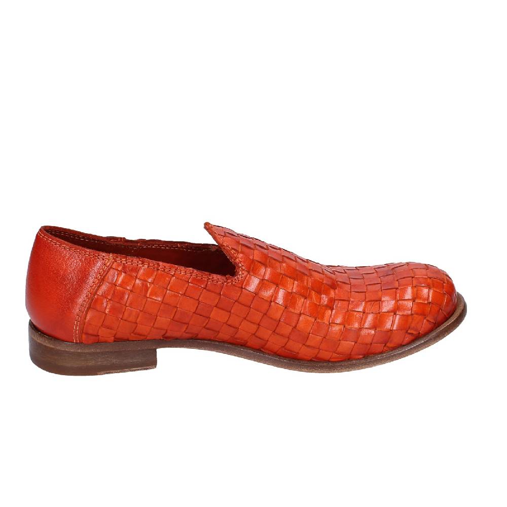 Scarpe Donna MOMA Mocassini Arancione Pelle Marrone 39410F VINTAGE EX498