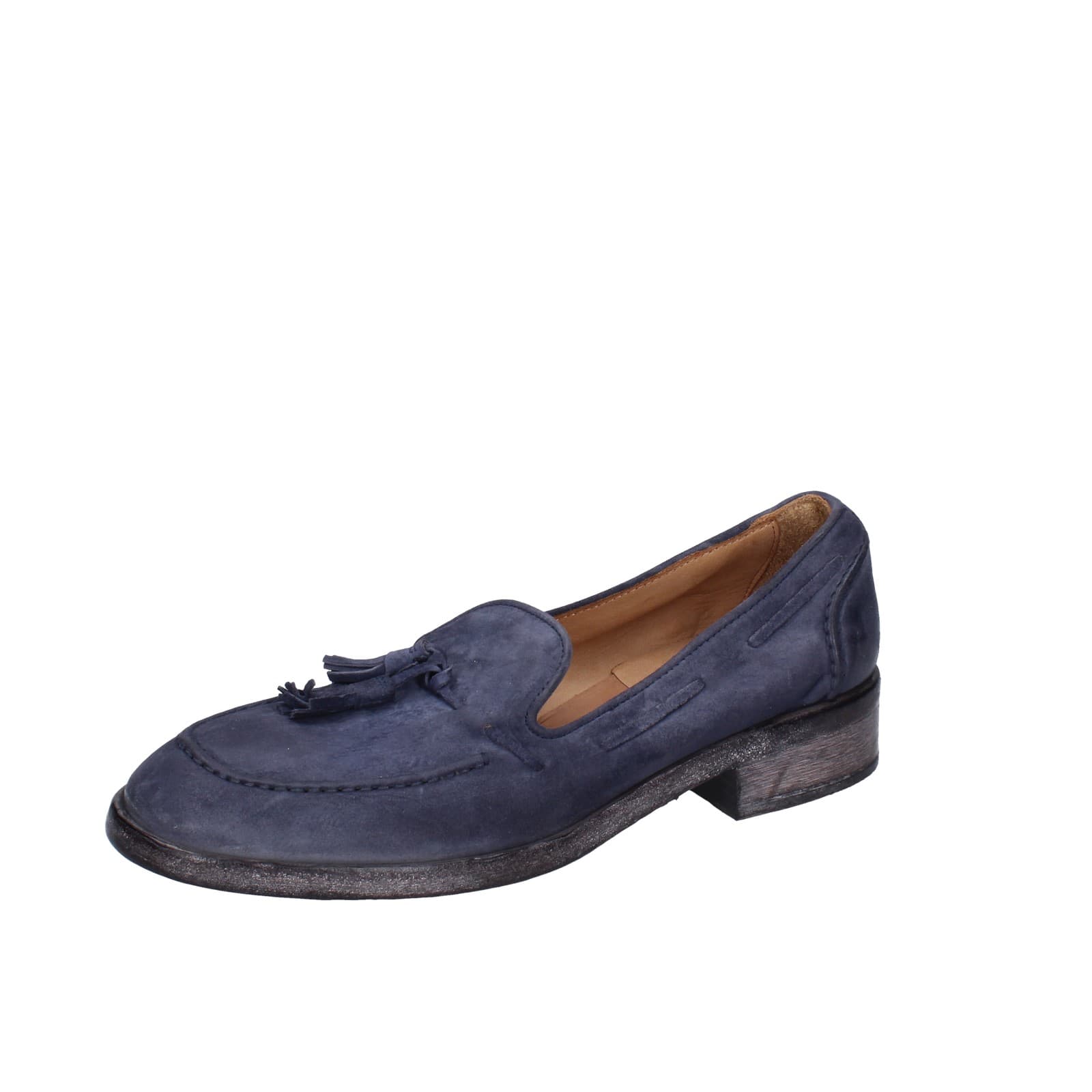 scarpe donna MOMA mocassini blu camoscio 1FS472-0W EZ878