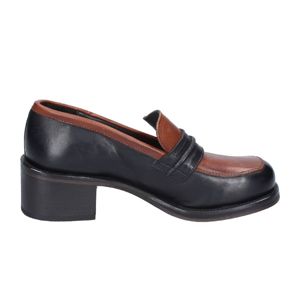 Scarpe Donna MOMA Mocassini Marrone Pelle Nero 72304E EY559