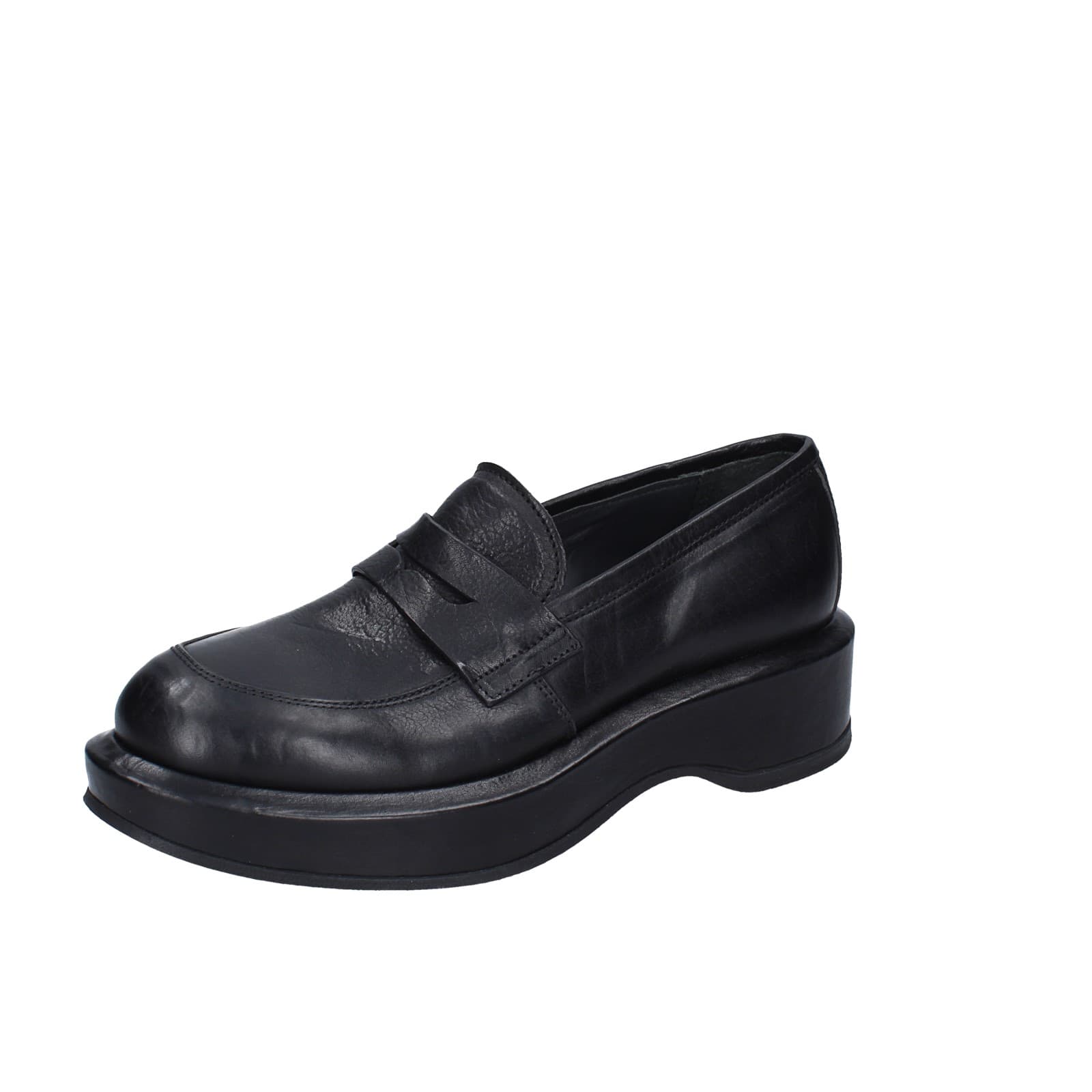 scarpe donna MOMA mocassini nero pelle 82301E-CU EY487