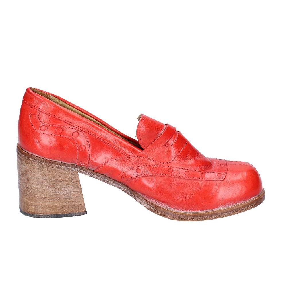 Scarpe Donna MOMA Mocassini Rosso Pelle 47406E VINTAGE EX487
