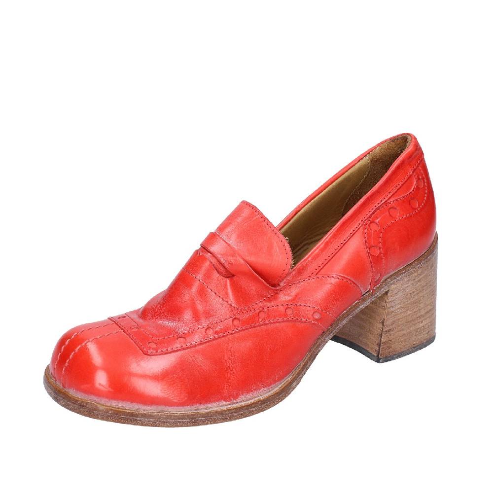 scarpe donna MOMA mocassini rosso pelle 47406E VINTAGE EX487