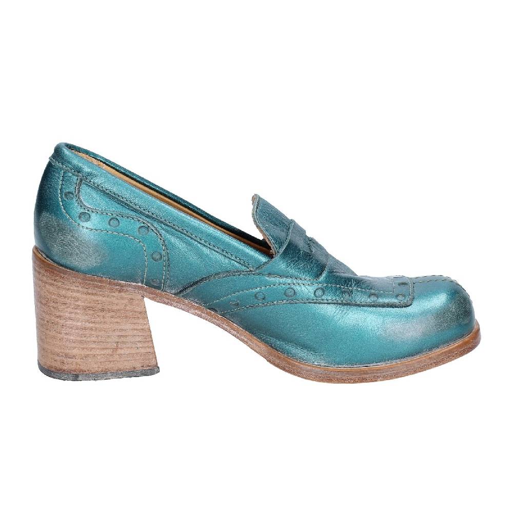 Scarpe Donna MOMA Mocassini Verde Pelle 47406E VINTAGE EX447