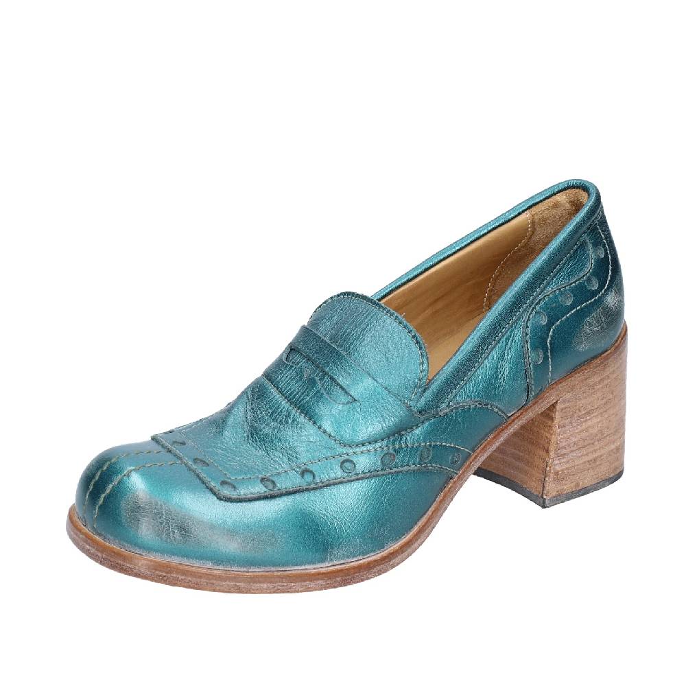 scarpe donna MOMA mocassini verde pelle 47406E VINTAGE EX447