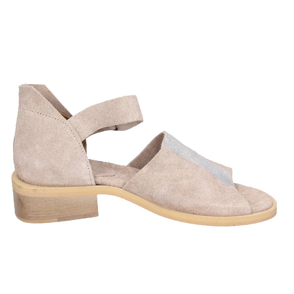 Scarpe Donna MOMA Sandali Beige Camoscio Argento 35403G VINTAGE EX453