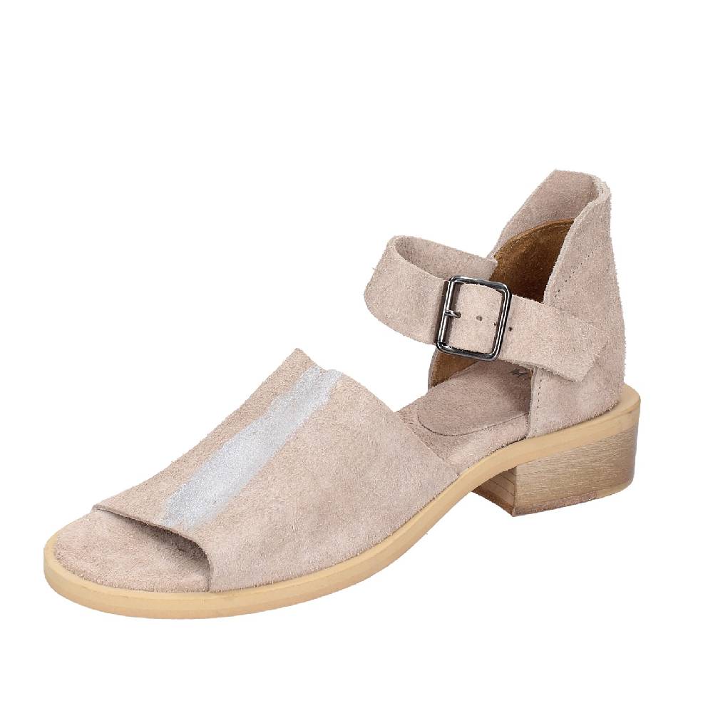 scarpe donna MOMA sandali beige camoscio argento 35403G VINTAGE EX453