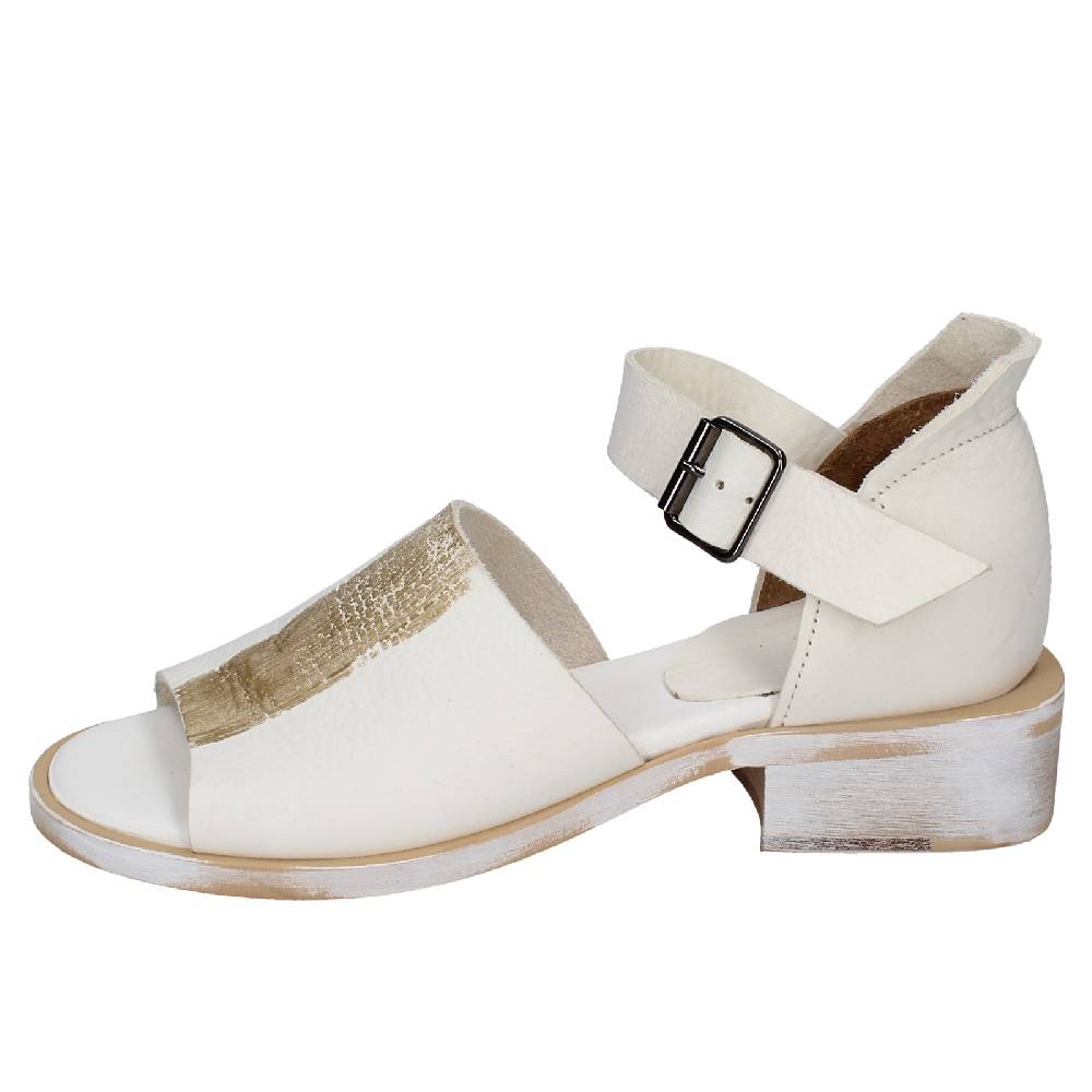 Scarpe Donna MOMA Sandali Bianco Pelle Oro 35403G VINTAGE EX403