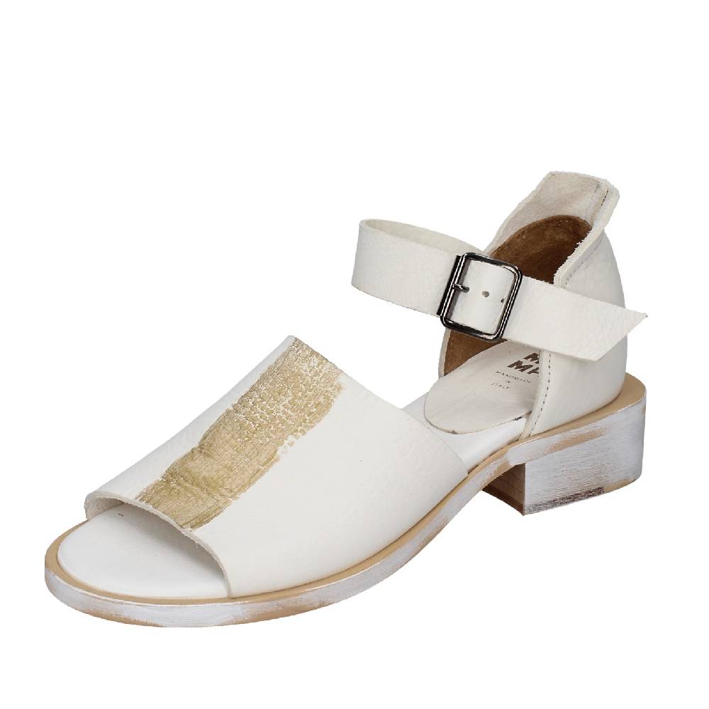 scarpe donna MOMA sandali bianco pelle oro 35403G VINTAGE EX403