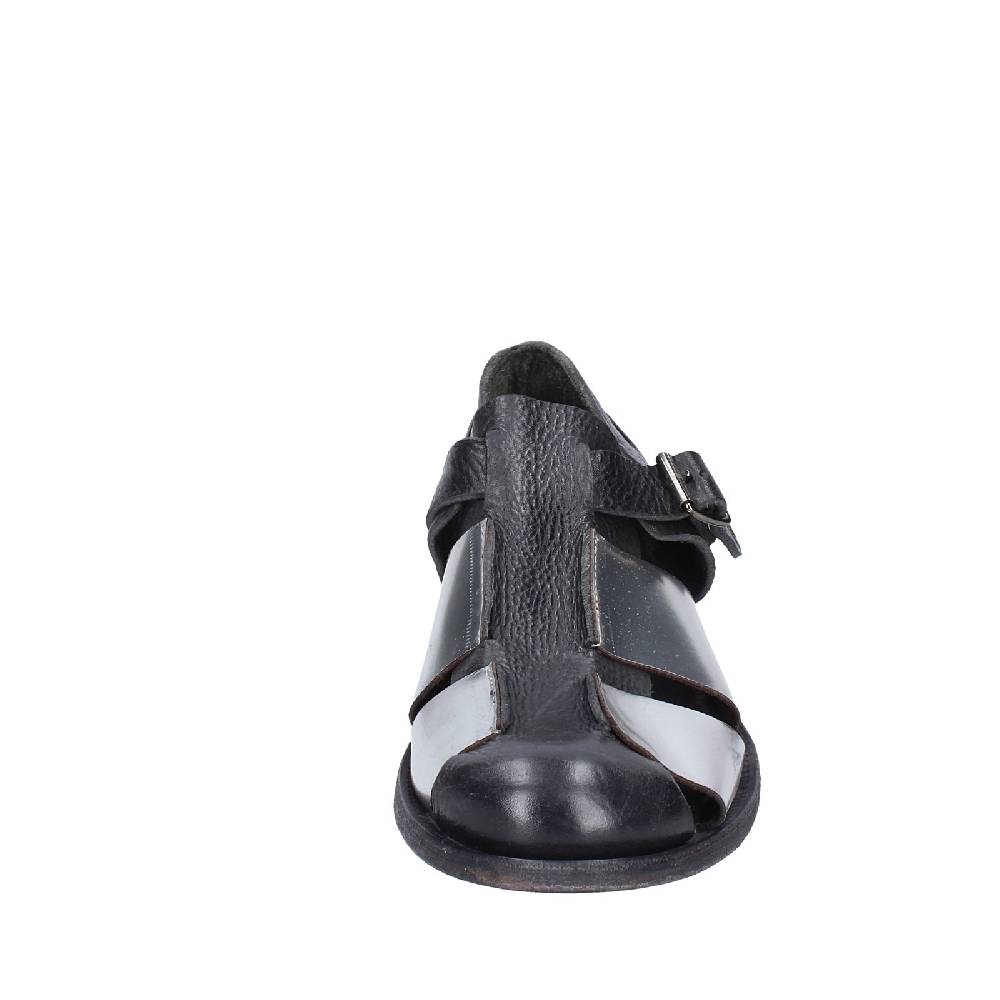Scarpe Donna MOMA Sandali Nero Pelle Argento 40401G VINTAGE EX410