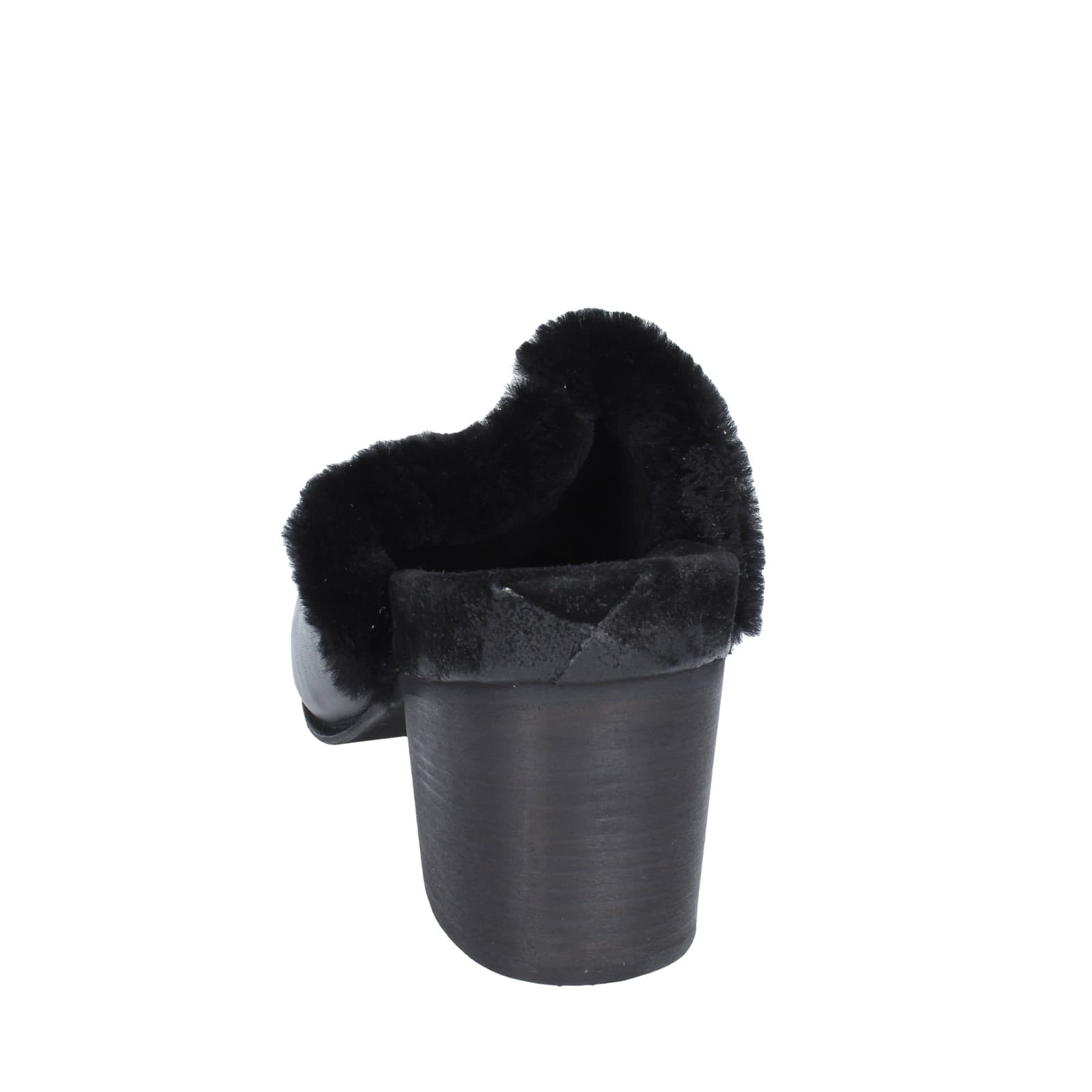 Scarpe Donna MOMA Sandali Nero Pelle Pelliccia EY580