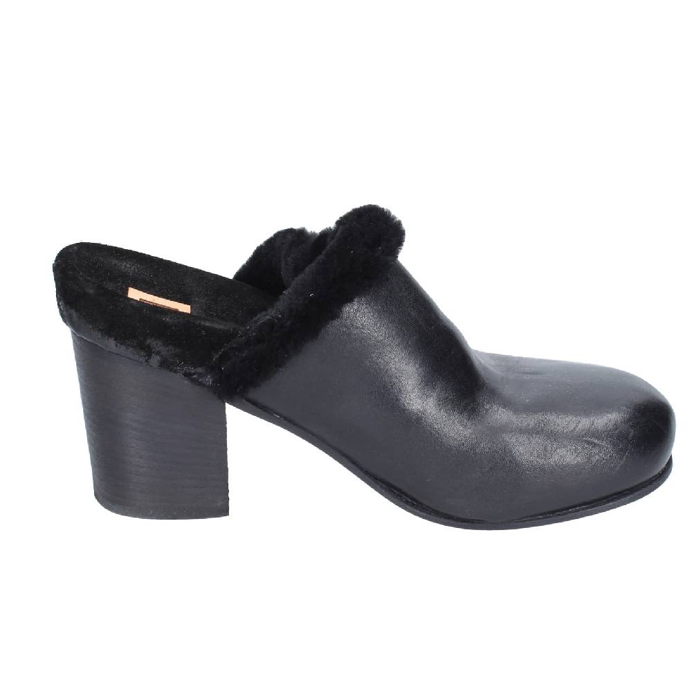 Scarpe Donna MOMA Sandali Nero Pelle Pelliccia EY580