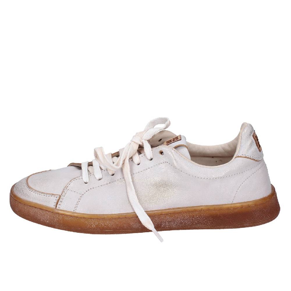 Scarpe Donna MOMA Sneakers Bianco Pelle Platino 49401A VINTAGE EX442