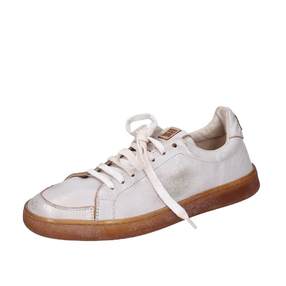 scarpe donna MOMA sneakers bianco pelle platino 49401A VINTAGE EX442