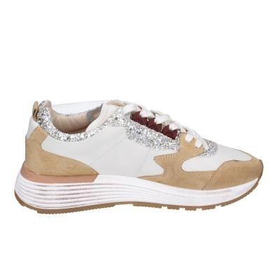 Scarpe Donna MOMA Sneakers Marrone Pelle Beige Glitter 3AS401-CR1 BC65