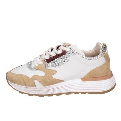 Scarpe Donna MOMA Sneakers Marrone Pelle Beige Glitter 3AS401-CR1 BC65