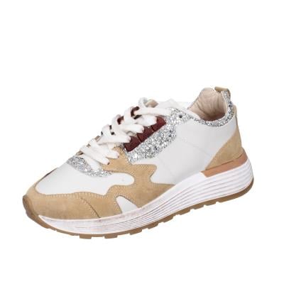 scarpe donna MOMA sneakers marrone pelle beige glitter 3AS401-CR1 BC65