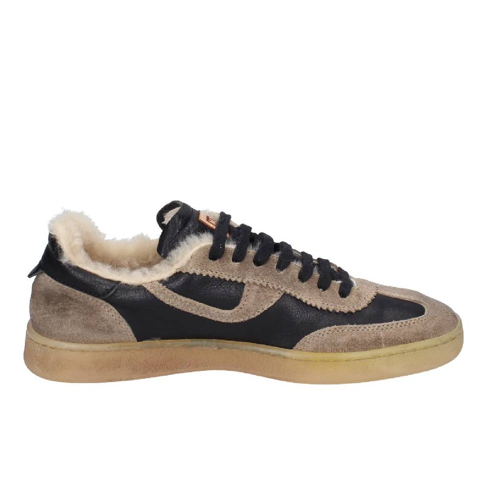 Scarpe Donna MOMA Sneakers Nero Pelle Beige 89301A EY602