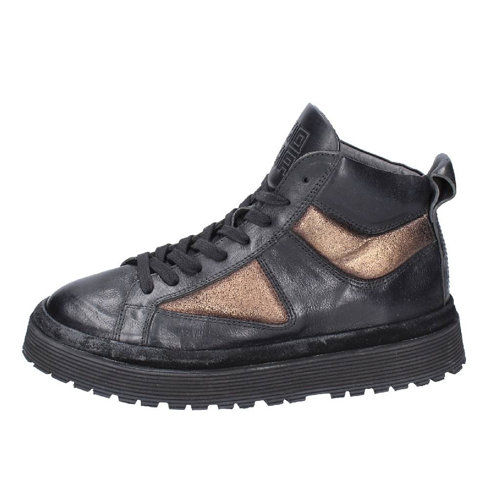 Scarpe Donna MOMA Sneakers Nero Pelle Bronzo 1BW316 EY622