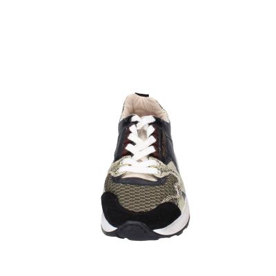 Scarpe Donna MOMA Sneakers Nero Pelle Oro Tessuto 3AS401-CR17 BC801