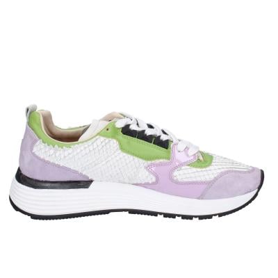 Scarpe Donna MOMA Sneakers Viola Pelle Bianco Camoscio 3AS401-CR8 BC72