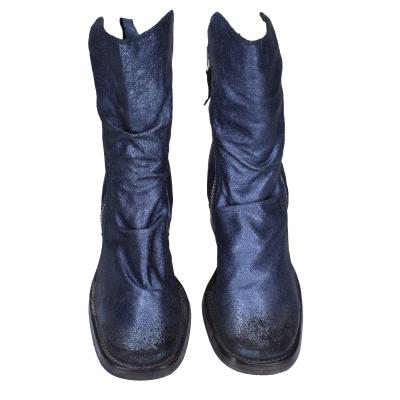 Scarpe Donna MOMA Stivaletti Blu Pelle Camoscio 1CW343 VINTAGE BD819