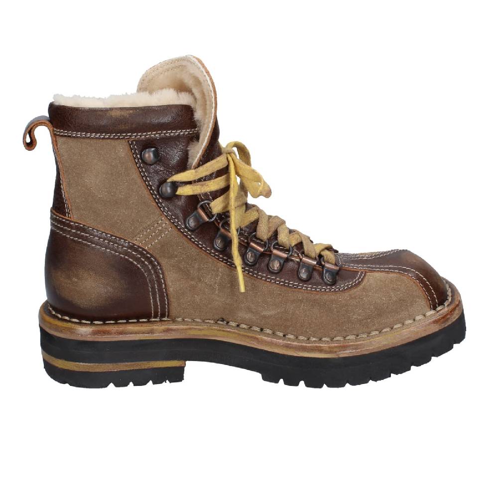 Scarpe Donna MOMA Stivaletti Marrone Camoscio Beige Pelle 81301B EY576