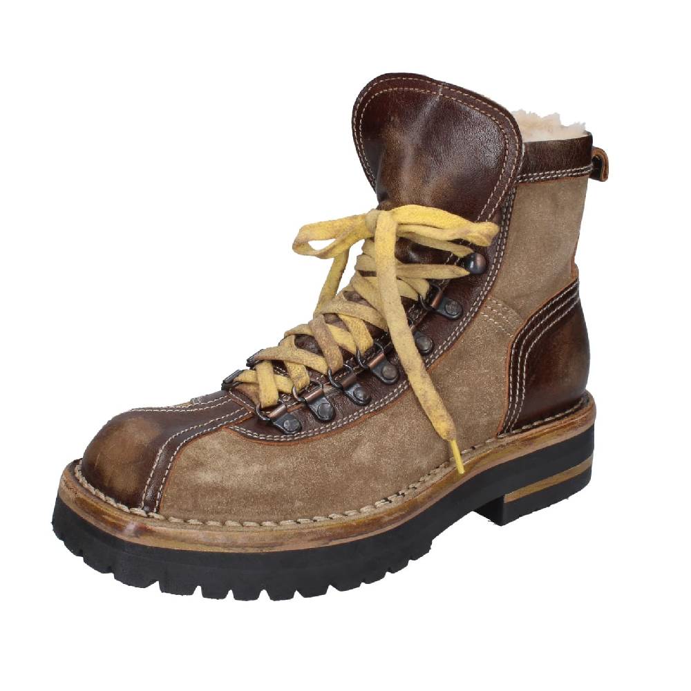 scarpe donna MOMA stivaletti marrone camoscio beige pelle 81301B EY576