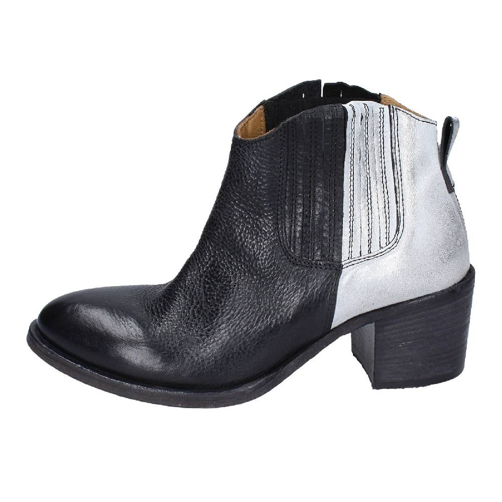 Scarpe Donna MOMA Stivaletti Nero Pelle Grigio 33403B VINTAGE EX393