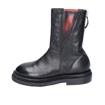 Scarpe Donna MOMA Stivaletti Nero Pelle Rosso 1CW339 VINTAGE BD939