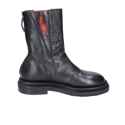 Scarpe Donna MOMA Stivaletti Nero Pelle Rosso 1CW339 VINTAGE BD939
