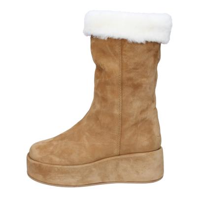 Scarpe Donna MOMA Stivali Marrone Camoscio Pelliccia 1CW331 VINTAGE BD842