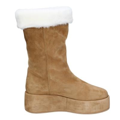 Scarpe Donna MOMA Stivali Marrone Camoscio Pelliccia 1CW331 VINTAGE BD842