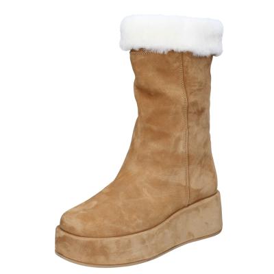 scarpe donna MOMA stivali marrone camoscio pelliccia 1CW331 VINTAGE BD842