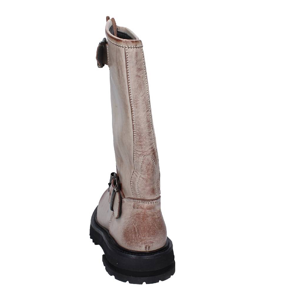 Scarpe Donna MOMA Stivali Marrone Pelle Beige 1DW340 VINTAGE EX517