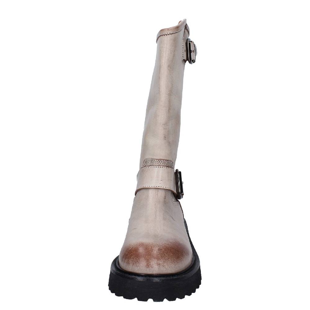 Scarpe Donna MOMA Stivali Marrone Pelle Beige 1DW340 VINTAGE EX517