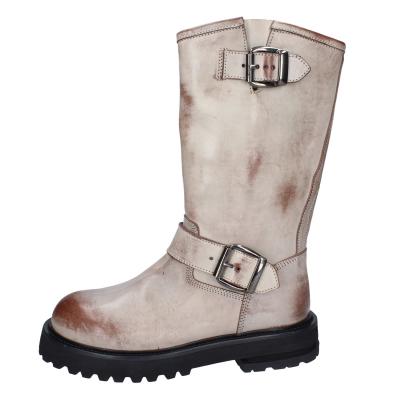 Scarpe Donna MOMA Stivali Marrone Pelle Beige 1DW340 VINTAGE BD924