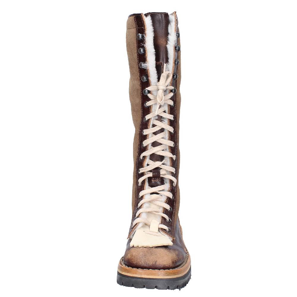 Scarpe Donna MOMA Stivali Marrone Pelle Camoscio 81304D VINTAGE EX514