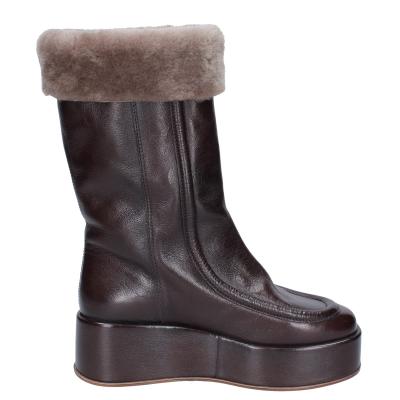 Scarpe Donna MOMA Stivali Marrone Pelle Pelliccia 1CW333 VINTAGE BD921