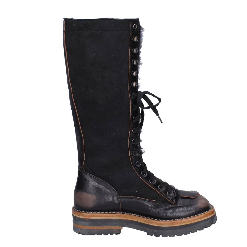 Scarpe Donna MOMA Stivali Nero Camoscio Pelle 81304D-VADO EY495