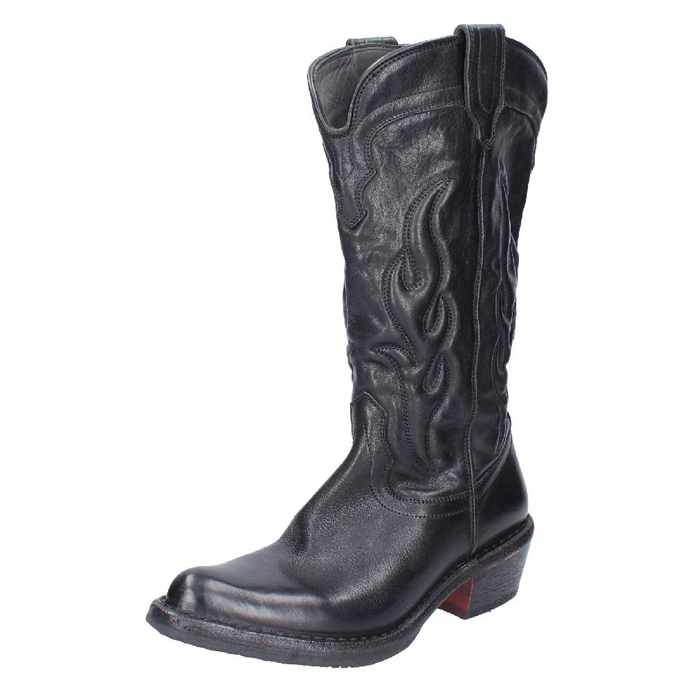 scarpe donna MOMA stivali nero pelle 77306C VINTAGE EX490