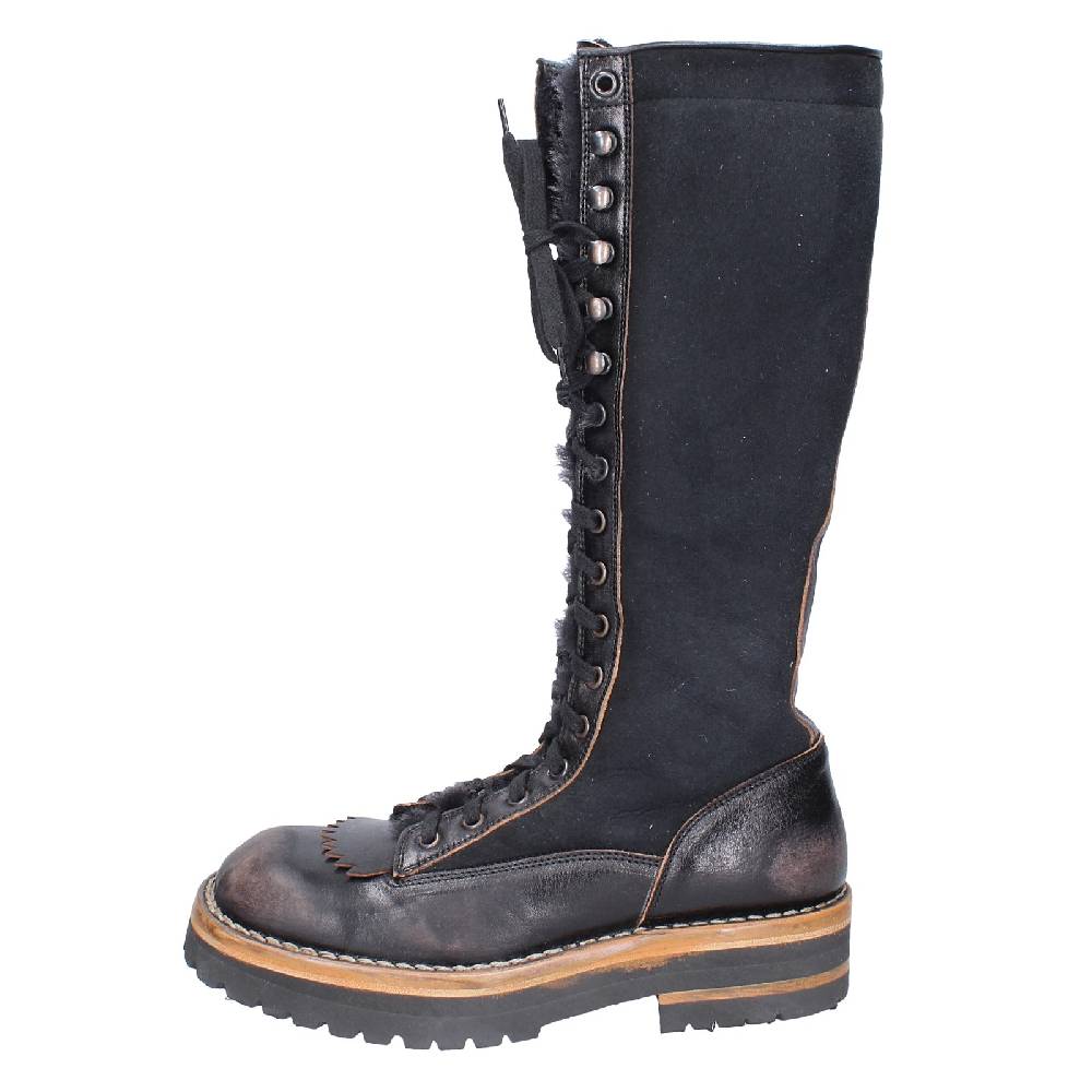 Scarpe Donna MOMA Stivali Nero Pelle Camoscio 81304D VINTAGE EX513