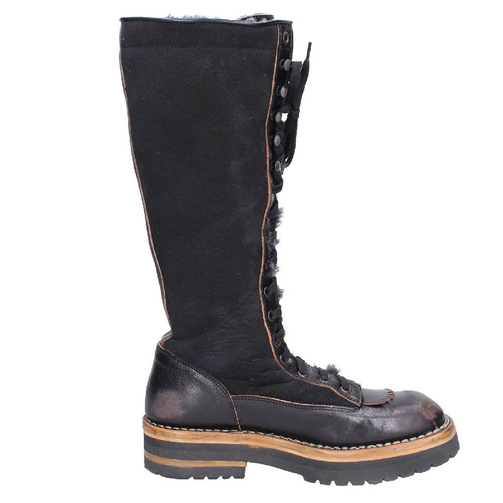 Scarpe Donna MOMA Stivali Nero Pelle Camoscio 81304D VINTAGE EX513